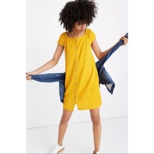 Madewell Texture & Thread | Button up Cap-Sleeve Mini Dress | Size S
